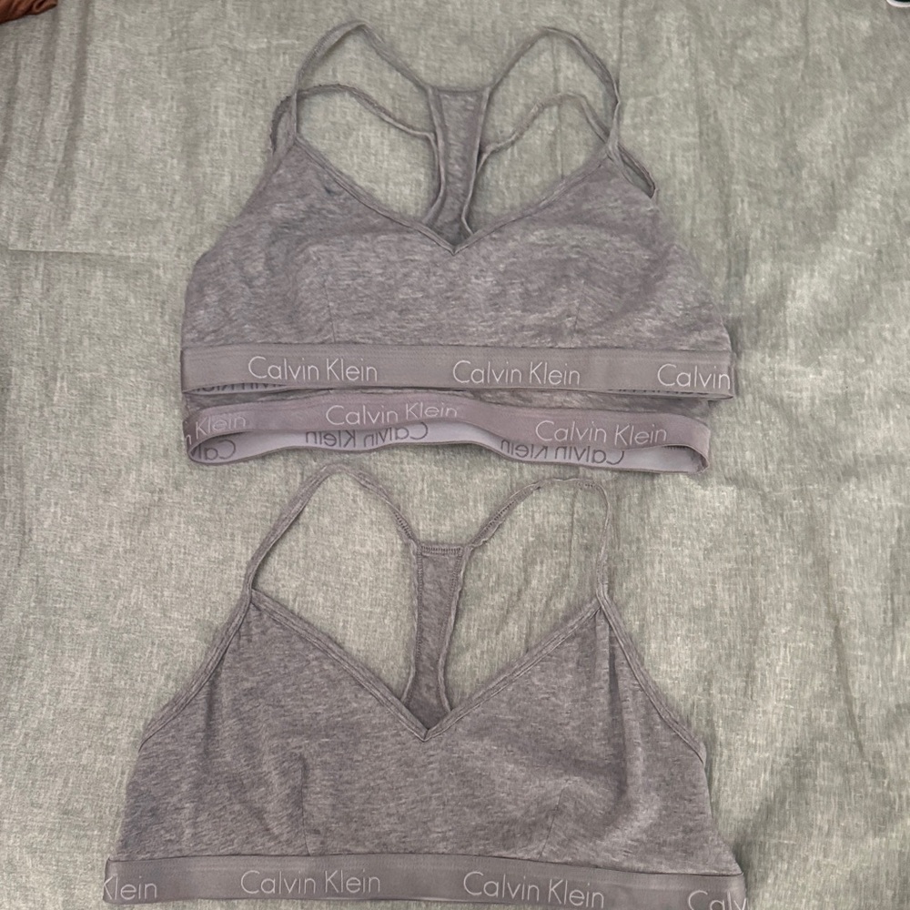 Calvin Klein Women's Light Gray Bralette Duo